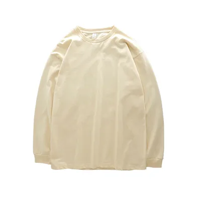 Pure Cotton Loose Sweater Solid Color Bottoming Shirt