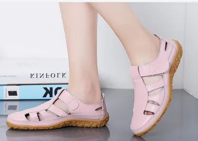 Handmade Vintage Leather Sandals Comfortable Soft Sole Mom Shoes