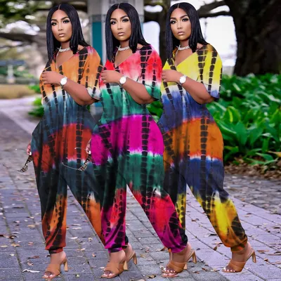 Targeted Print Loose Size Jumpsuit Women