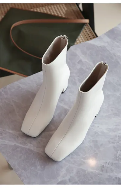 Elegant Intellectual And Simple Basic Cowhide Boots