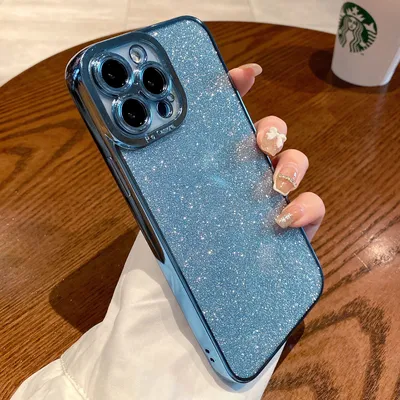 Glitter Plating Straight Edge Phone Case