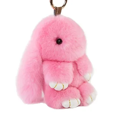 Soft Bunny PomPom,Cute Plush Rabbit Keychain, Ideal For Bags, Keys, Car Mirrors & Phones