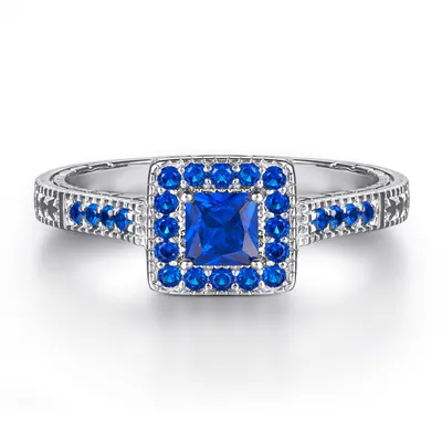 S925 Silver Ring Women's Fashion Original Design Square Diamond