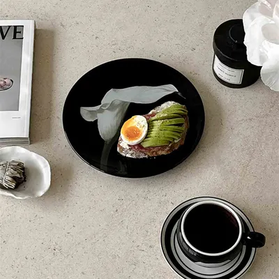 Household Simple Round High-value Ceramic Dinner Plate