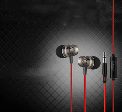 Metal Hot-selling In-ear Turbine Dynamic Bass Boost With Mic Wire Control Mobile Phone Universal Headset
