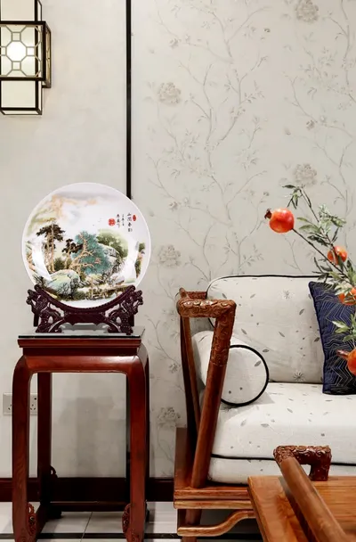 Ceramic Decoration Hanging Plate Office Home Living Room Craft Ornaments