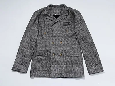 Men's Blazers Slim Fit Plaid Suits Jackets Male Long Sleeve Double-breasted Outerwear Business Casual Coats