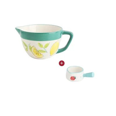 Sharp-mouthed Ceramic Handle Home Baking Sauce And Egg Bowl