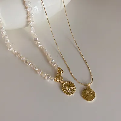 Women's Temperament Wild Vintage Double-layer Freshwater Pearl Necklace
