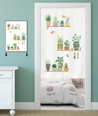Household fabric door curtain