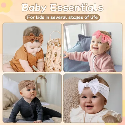 Super Stretchy Soft Knot Headbands With Hair Bows Head Wrap Hair Accessories For Newborn Baby Girls Infant Toddlers Kids