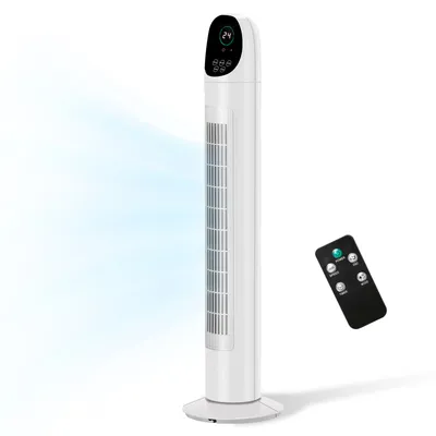 مروحة عمودية مقاس 34 بوصة، 110 فولت، 50 واط، هادئة، مزودة بجهاز تحكم عن بعد وشاشة LED رقمية، ومؤقت 9 ساعات، ومخرج هواء مقعر، مروحة أرضية رفيعة موفرة للمساحة، مناسبة للاستخدام الداخلي في المنزل، غرفة ا