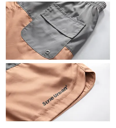 Casual Stitching Shorts Men's Loose Contrast Color Outdoor