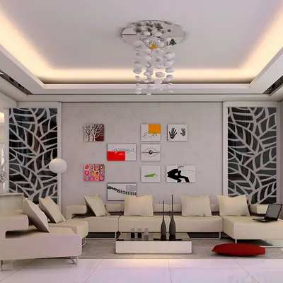 Plant Pattern Self-adhesive Mirror Modern Living Decoration