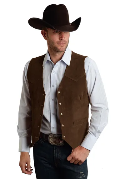 Men's Suit Suede Wedding Groom Groomsman Vest