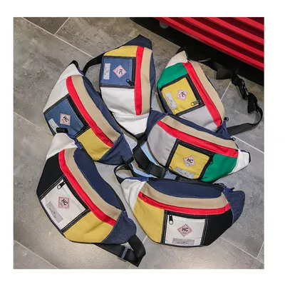 Contrast canvas bag mini sports chest