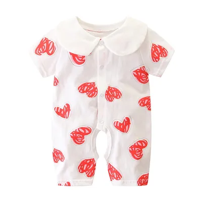 Baby halter thin cotton short sleeve jumpsuit