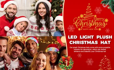 قبعة سانتا مضيئة بتقنية LED يمكنك صنعها بنفسك - تصميم إبداعي وفريد ​​يضفي أجواءً احتفالية مميزة. قطعة أساسية لإطلالات العيد، ونشاط حرفي ممتع، ودعامة رائعة لصور حفلات الكريسماس.