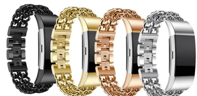 Stainless Steel Double Chain Fitbit Charge 2 Strap
