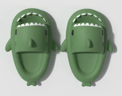 Cartoon Shark Slippers Funny Cutes Soft Slipper Indoor Outdoor  Shoes For Women Men Couples