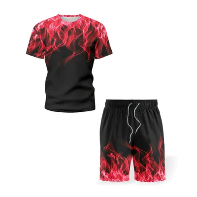 Men's summer short-sleeved T-shirt sports suit