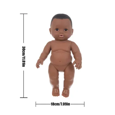 Black doll 30cm vinyl rebirth doll mother and baby toys