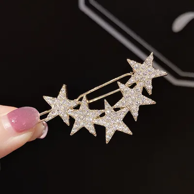 Five-pointed star rhinestone hair clip Liu Haibin clip