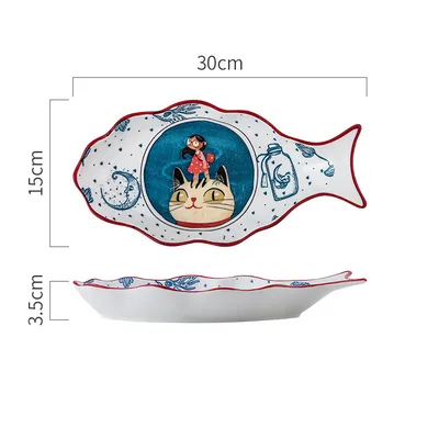 Home Large Nordic Steamed Fish Plate Microwave Available