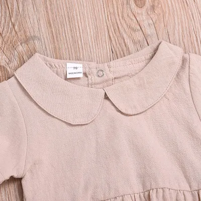 Baby Girl 3 Color Doll Collar Short Sleeve Halter