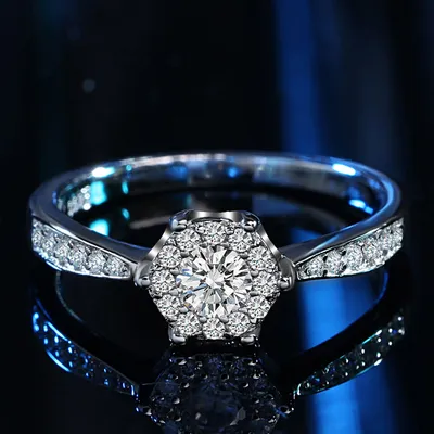 Korean Wedding Ring Hearts And Arrows Simulation Diamond Ring Couples Proposal