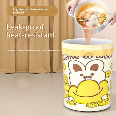 Rabbit Print Drawstring Garbage Bags, Easy Tear-off Plastic Trash Bags, Cartoon Design For Home Use
