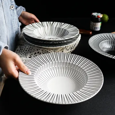 Pasta Restaurant 3D Printing Straw Hat Ceramic Plate