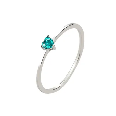 Women's Fashion Sterling Silver Heart-shaped Ring