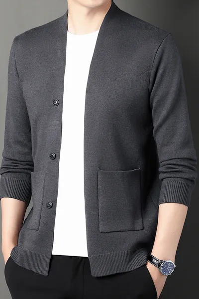 Men's Cardigan Simple Business Casual Knitted Jacket