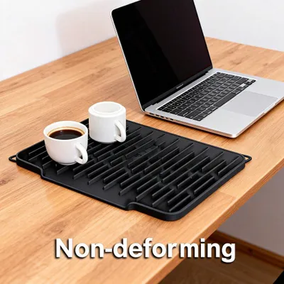 Non Slip Large Silicone Dish Draining Mat, Heat Resistant Sink Liner Countertop Trivet For Kitchen Dishes, Cookware Utensils.