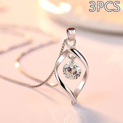 Zircon Twist Fashion Necklace Pendant