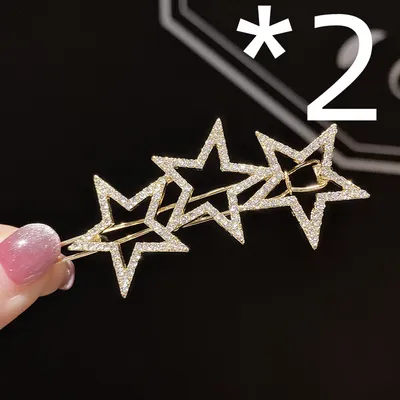 Five-pointed star rhinestone hair clip Liu Haibin clip