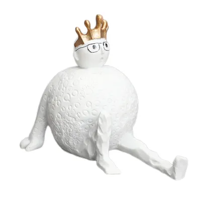 Modern Minimalist Creative Resin Sculpture Crown Sitting Modeling Crafts Decorations Ornaments