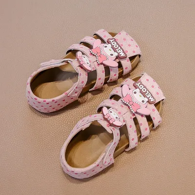 2026 Summer Baby Girls Closed-Toe Roman Sandals, Cute Bow Princess Kids Sandals