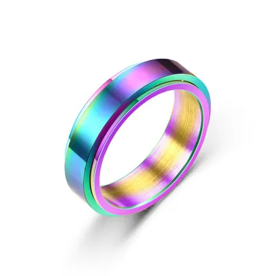 Rotating Titanium Steel Simple Bracelet Ring For Women