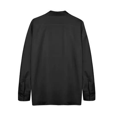 Solid Color Loose Fried Street Ruffian Handsome Shirt Men's Long Sleeve Hanging Chain