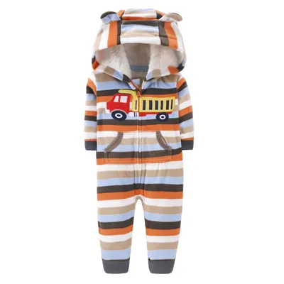 Baby Fleece Long Sleeve Hooded Bodysuit