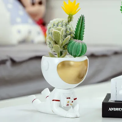 Astronaut Succulent Flower Pot Plant Flower Pot Set Combination Decoration Resin Crafts