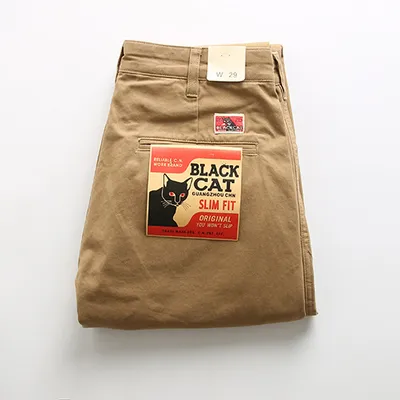 Twill American Cotton Retro Men's Straight Casual Pants