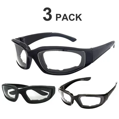 3 Pairs Motorcycle Sports Biker Riding Glasses Wind Resistant Eye Protection Clear Sports Goggles Cycling Glasses Sunglasses