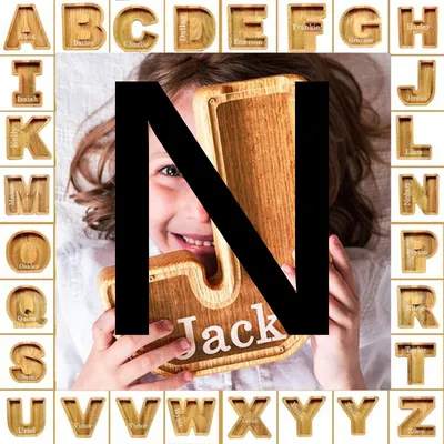 Wooden Piggy Bank Creative English Alphabet Piggy Bank Wooden Acrylic Crafts