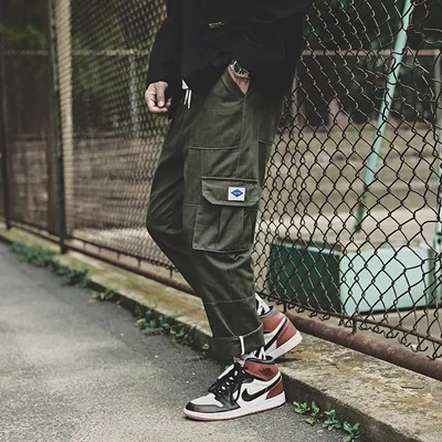 Men's Trousers Overalls Plus Size Cropped Trousers Casual Pants Men's Small Feet Long Pants