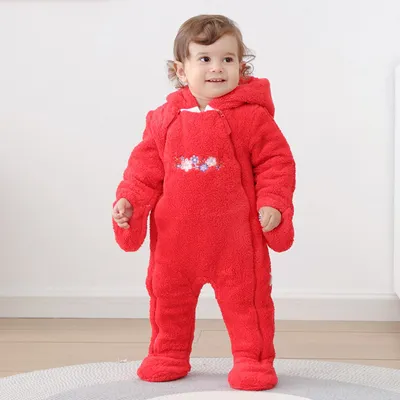 One Piece Baby Romper Winter Thickening Go Out