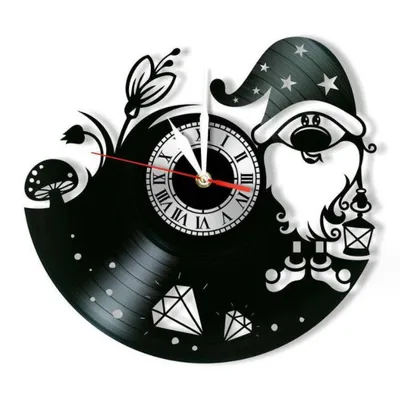 Christmas Acrylic Mirror Stickers Gramophone Record Creative Wall Clock