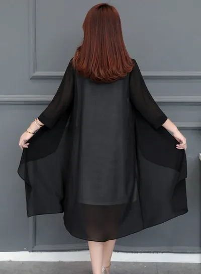Summer Chiffon Shirt Mid-length Ultra-thin Coat